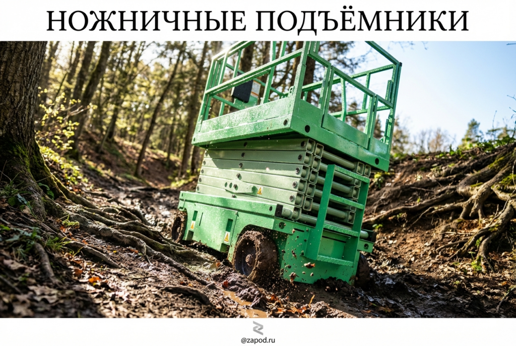 На картинке самоходный ножничный подъёмник ЭКО