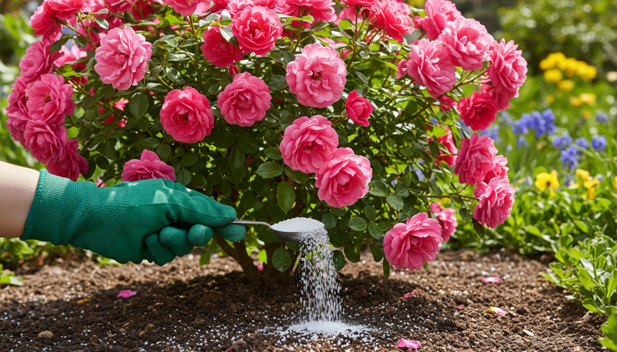 Внесение азотного удобрения под куст розы весной