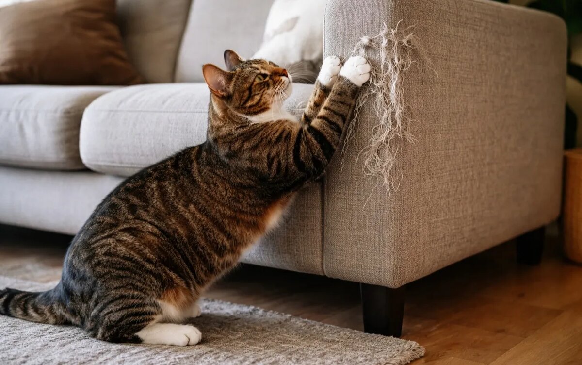    Как отучить кошку драть диван: 3 простых шага, о которых мало кто знает