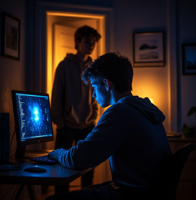 Он в своём мире. Мы — в своём. Иногда кажется, что между нами не комната, а целая вселенная. Но мосты можно строить и отсюда.