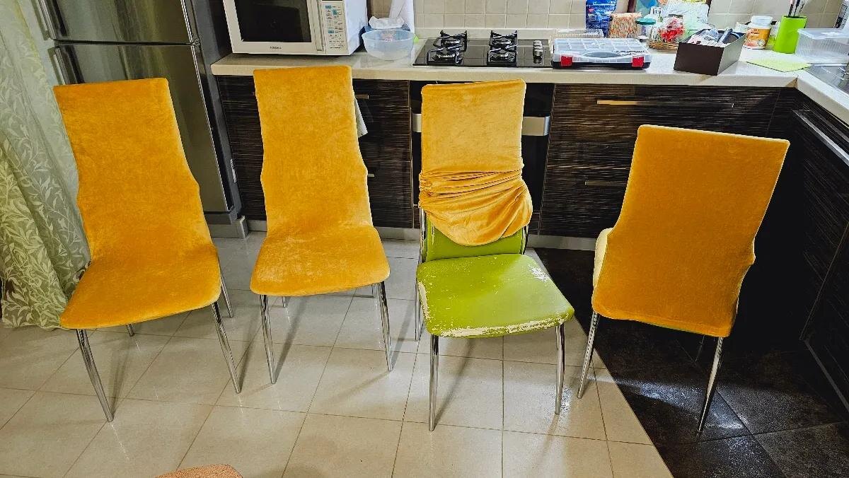 Как наши чехлы подарили новую жизнь утерявшим вид стульям