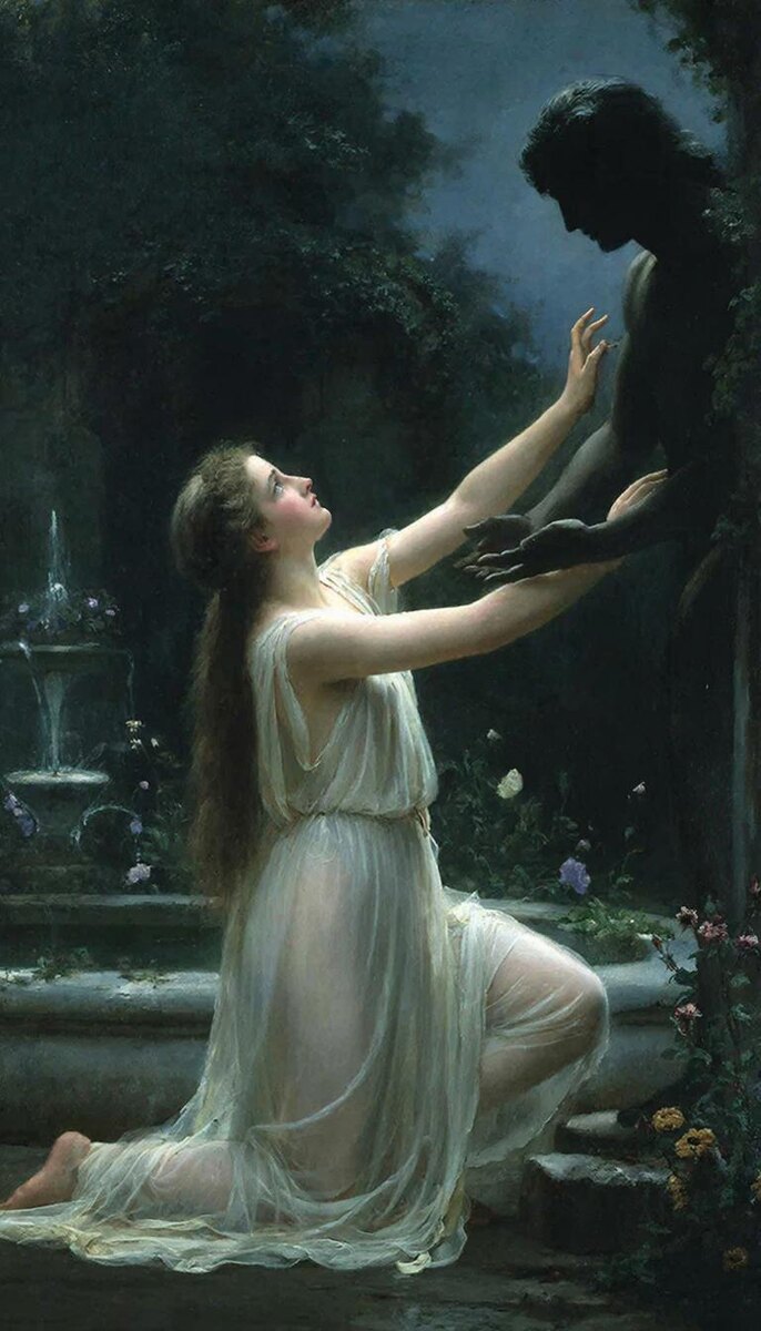 Психея просит Амура показать лицо