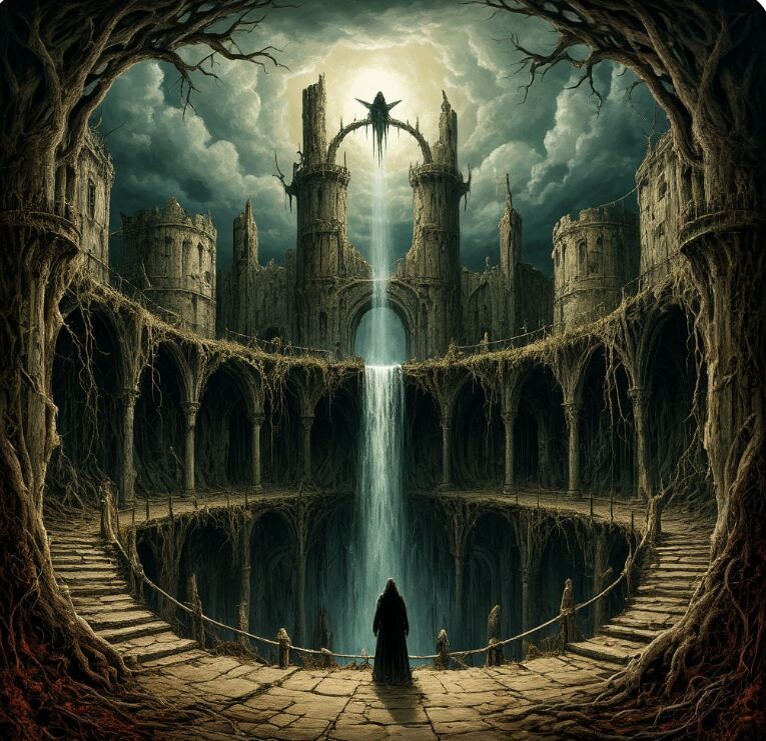 Вот так выглядит колодец смерти по мнению нейросети.