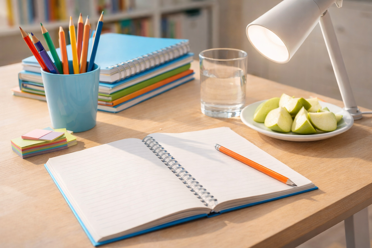 Вспомните себя: как приятно начинать работу, когда на столе порядок, а в ежедневнике — чистые листы. У детей это тоже работает.