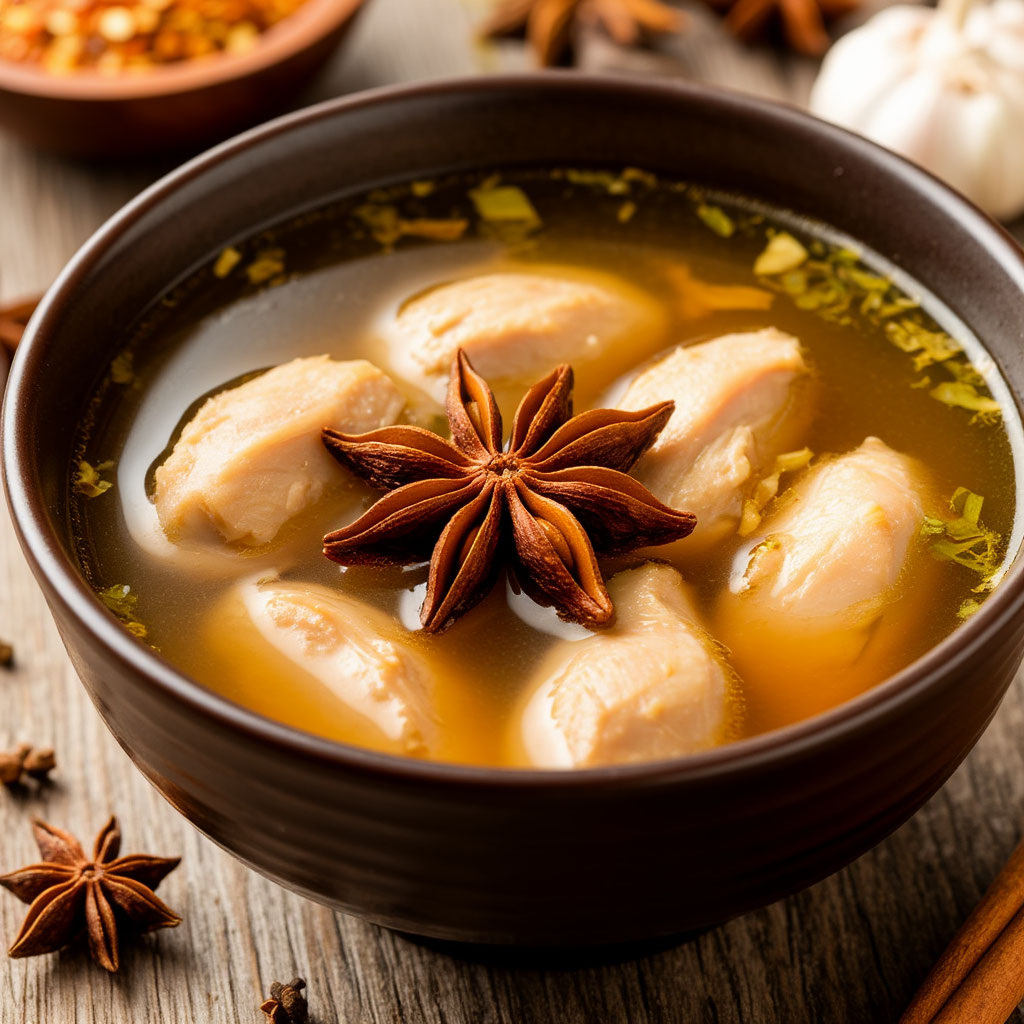 Азиатский куриный бульон с бадьяном за 3 шага