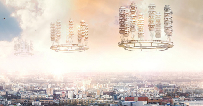 По замыслу Крутикова люди должны были работать на Земле, а жить в воздухе. /Фото: storage.yandexcloud.net