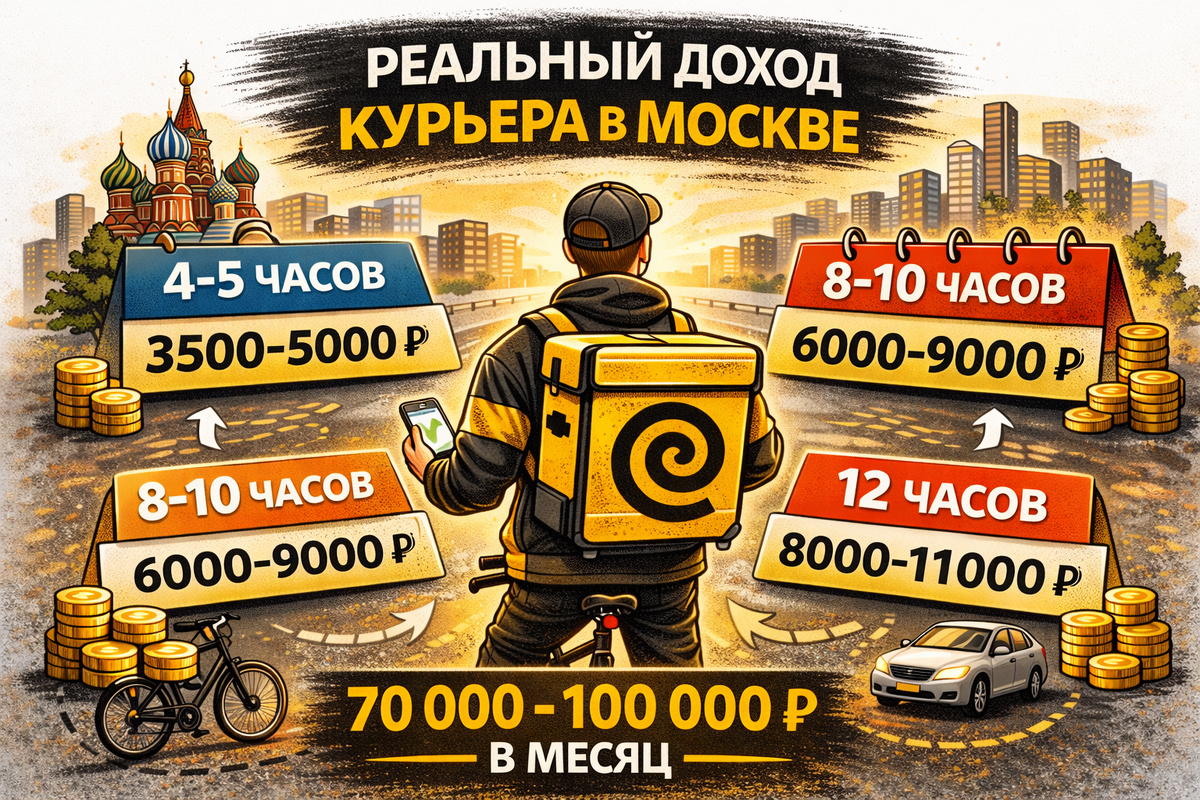 Сколько получает курьер в Москве 