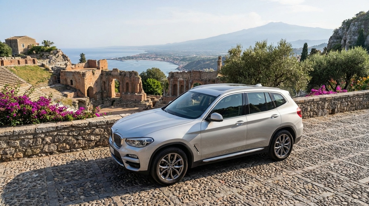 Автомобиль из проката в Таормине на побережье