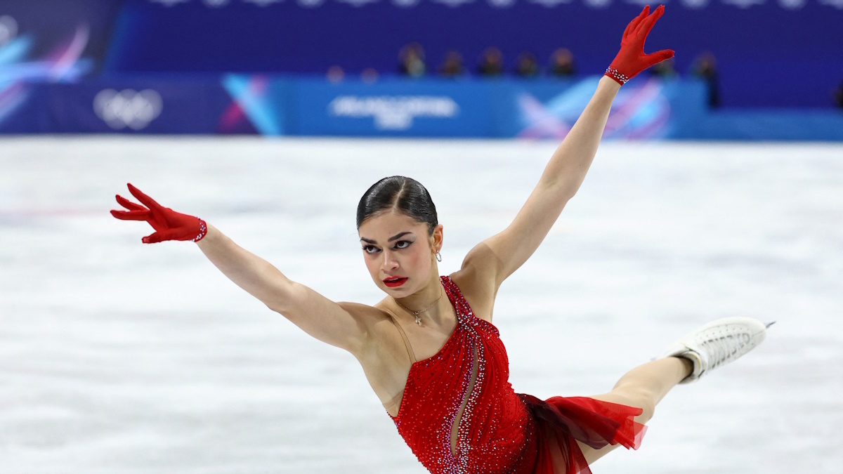    Фигуристка Аделия Петросян в произвольной программе Олимпиады-2026 в Милане. Фото: REUTERS