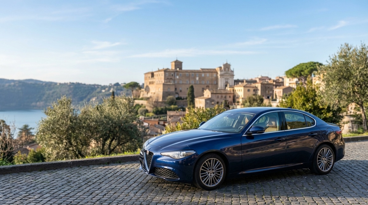 Автомобиль из проката в Чампино на парковке