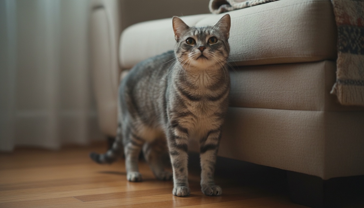 кошка беспокоится