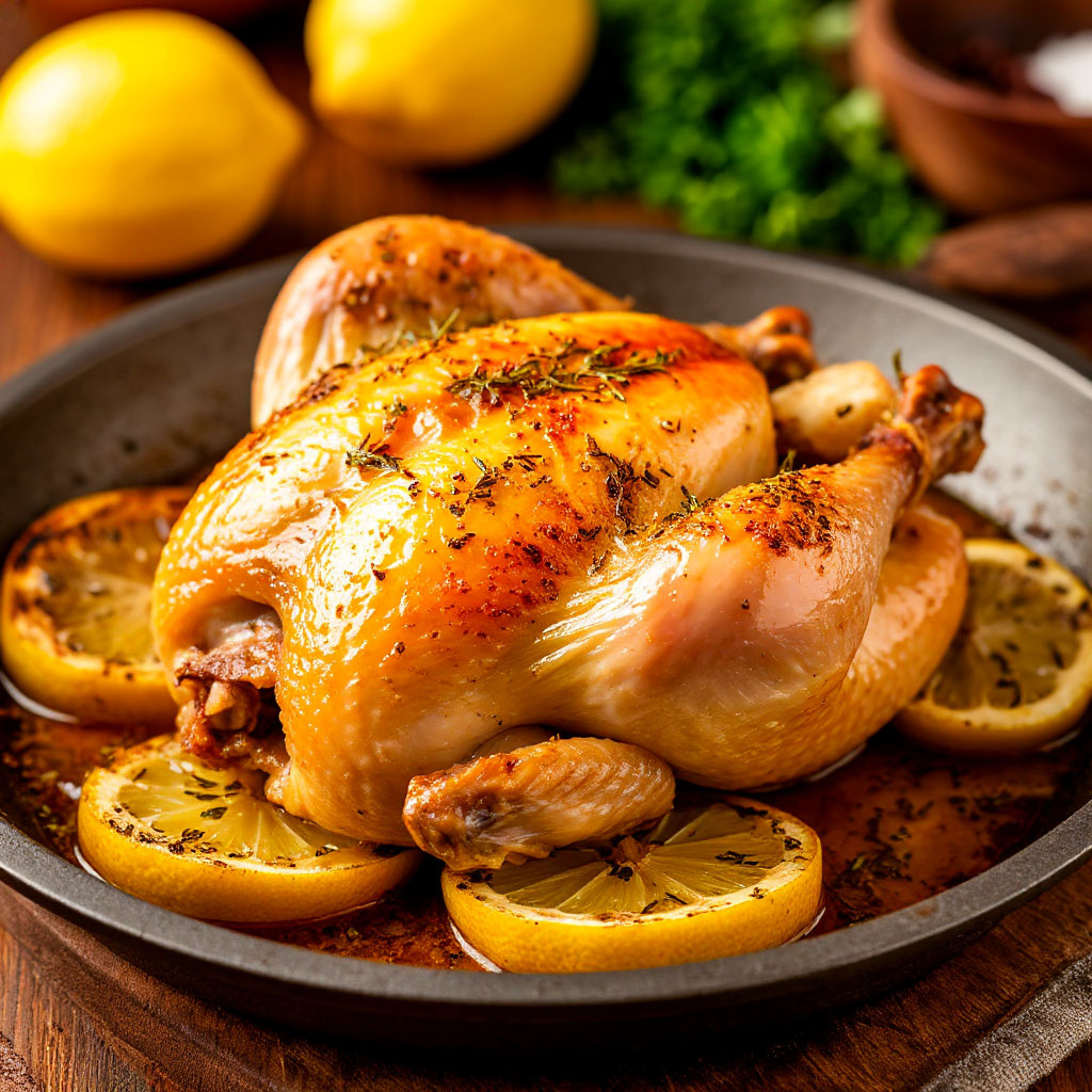 «Птица с характером: курица, запечённая в объятиях лимона и чеснока»