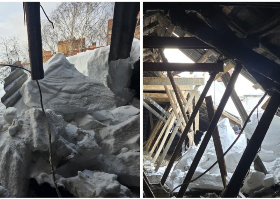    Кровля дома обрушилась на протяжении 14 метров. Фото: пресс-служба ГЖИ Татарстана.