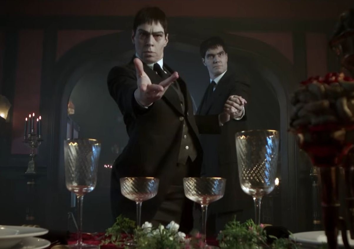 Изначально съемки планировали начать в ноябре 2025 года, но продюсеры перенесли старт производства на второй квартал 2026-го; фото: кадр из тизера сериала «Уэнсдей», Альфред Гоф, Майлз Миллар, режиссер Тим Бертон, Netflix