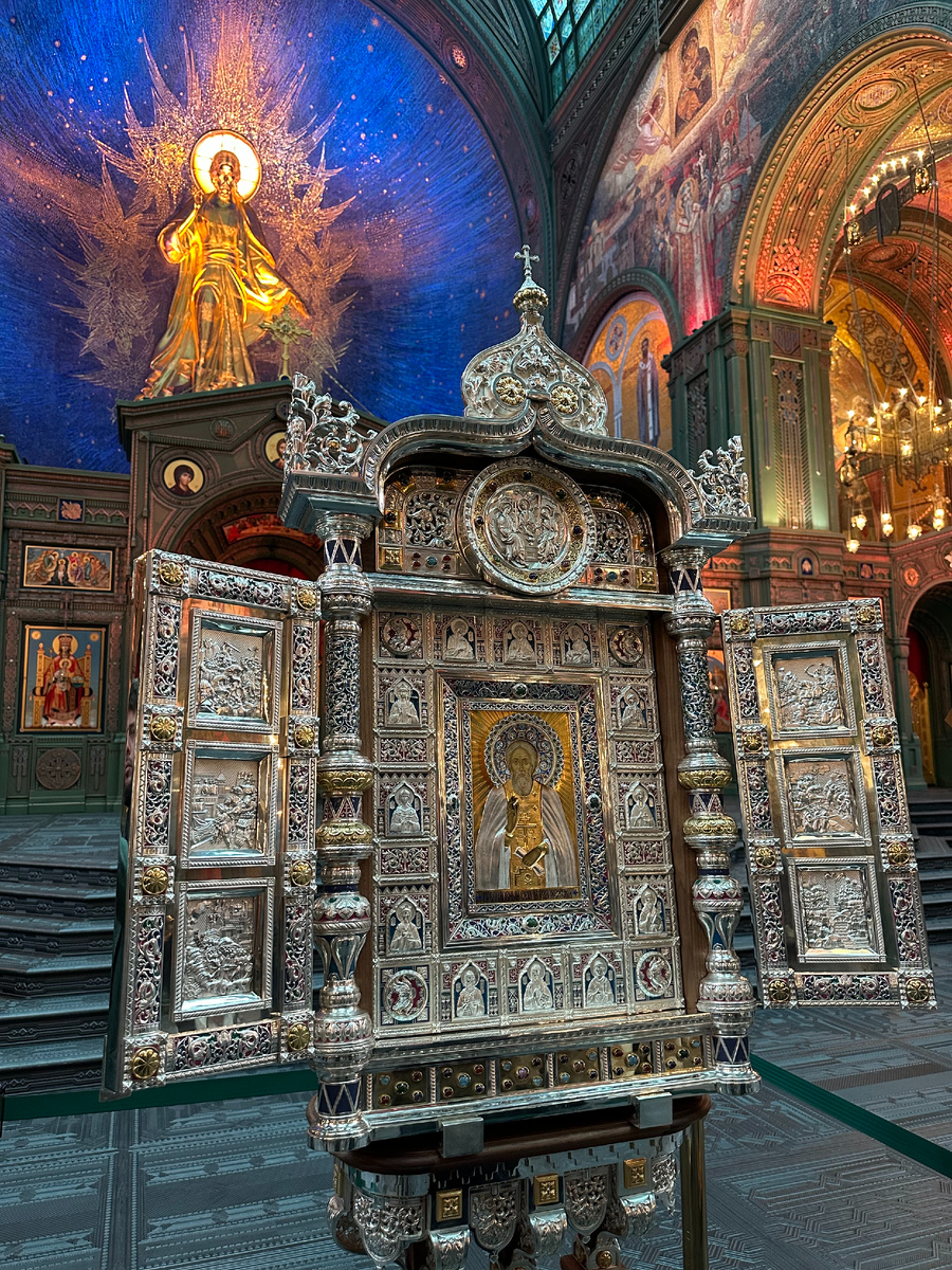 Складень-киот с иконой Преподобного Сергия Радонежского