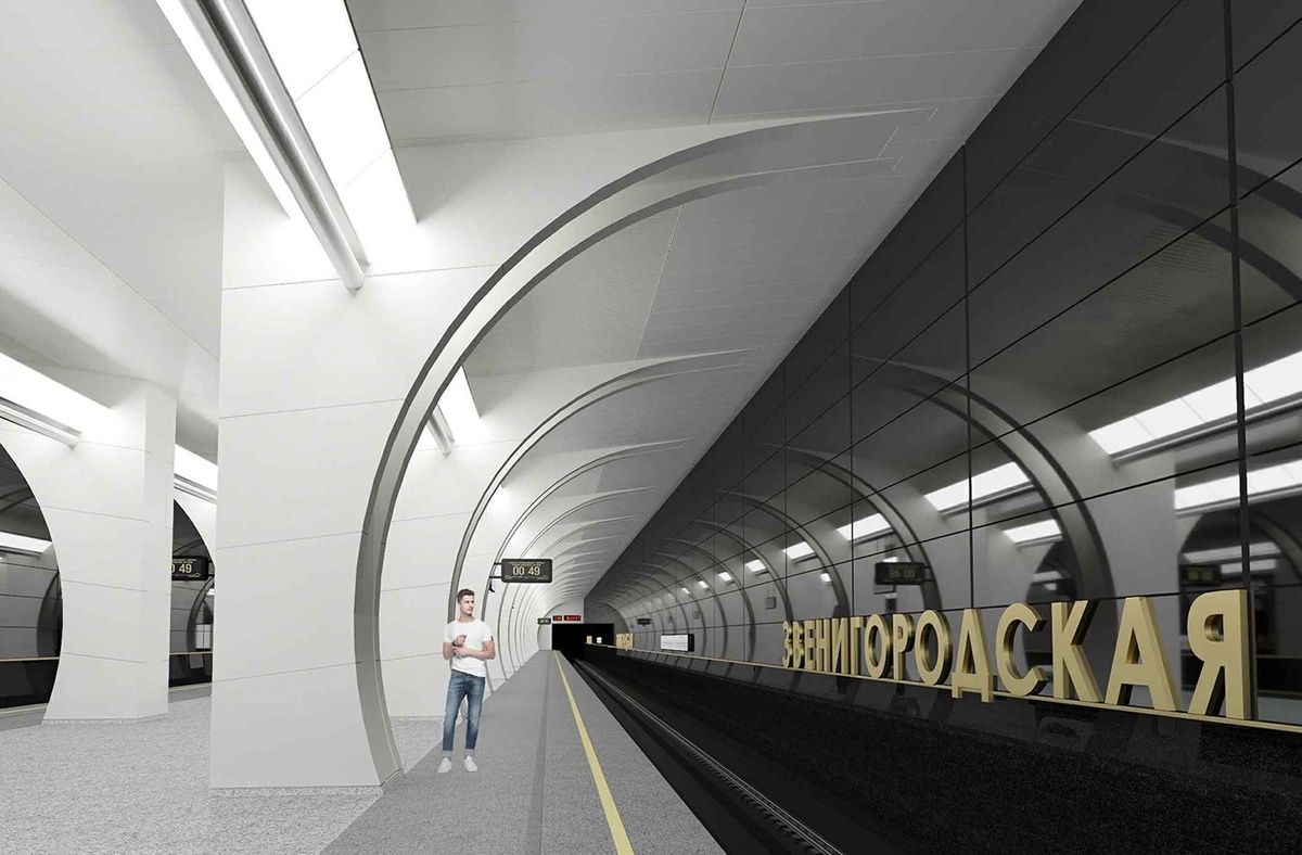 Проект станции «Звенигородская». Фото: пресс-служба Мэра и Правительства Москвы. 