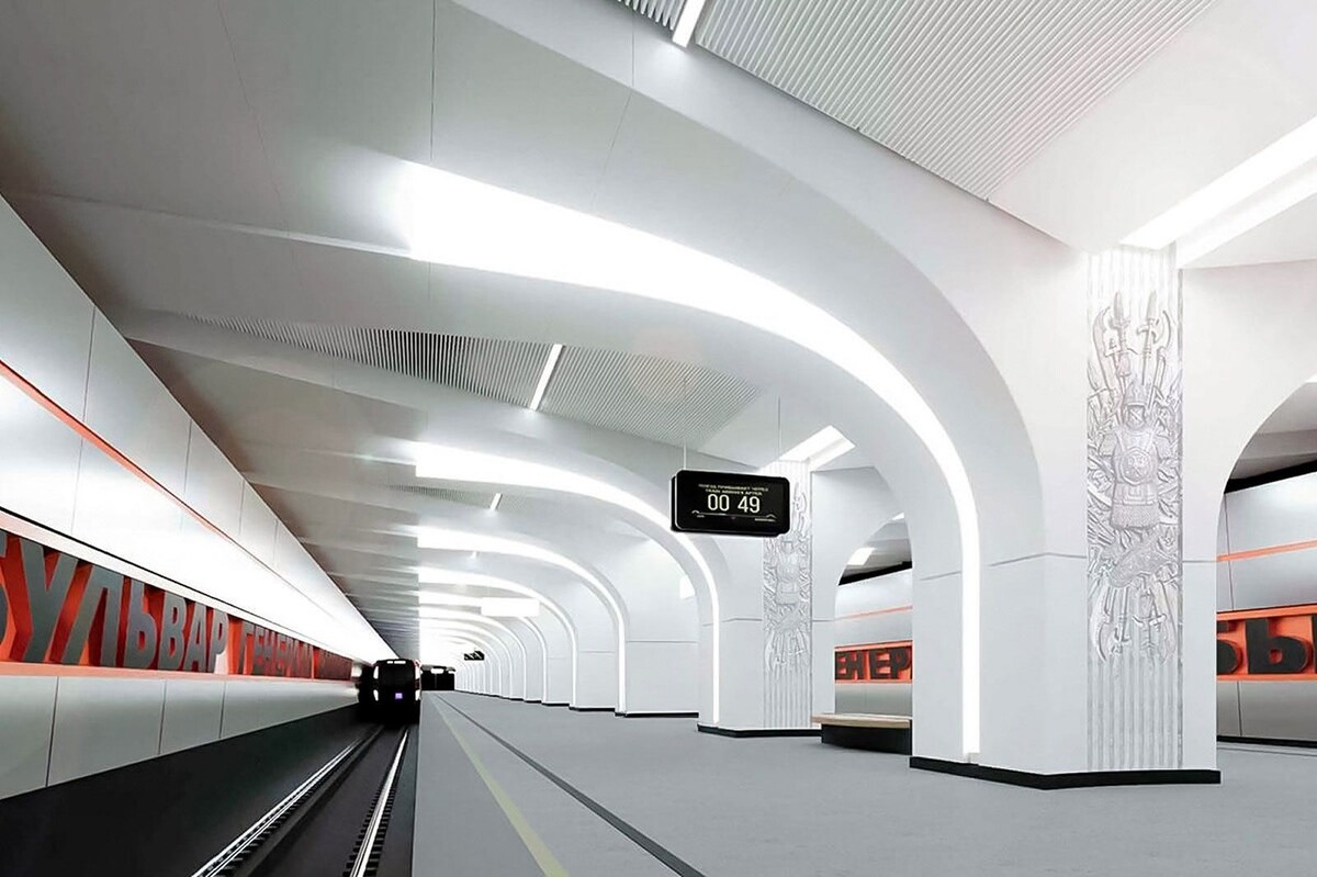 Проект станции «Бульвар Генерала Карбышева». Фото: пресс-служба Мэра и Правительства Москвы.