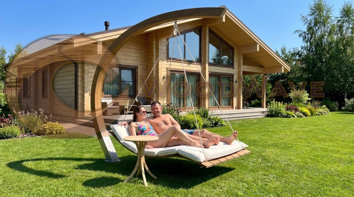 Подвесная качель Лагуна из дерева от производителя WoodWave