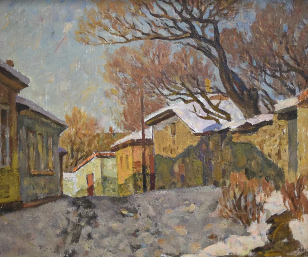«Улочка в снегу», Октябрь Федотов, 1991 г.
