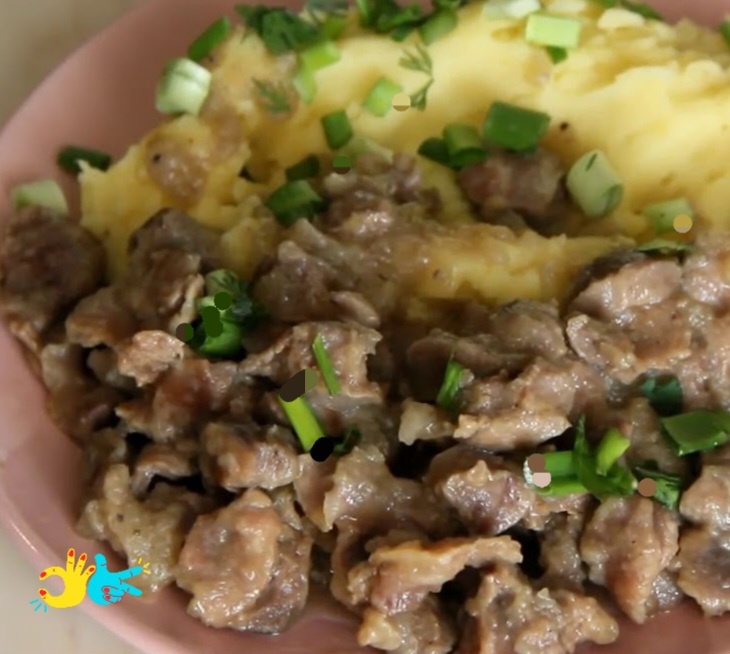 Тушеные желудочки. Фото автора