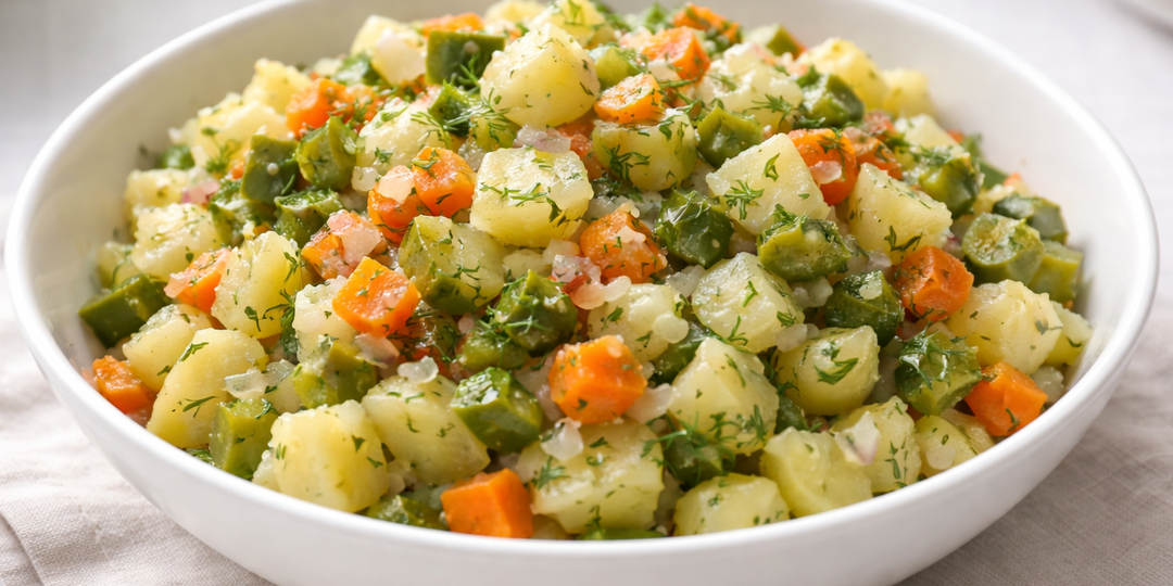 Два рецепта картофельного салата: с огурцами, квашеной капустой, грибами. Постное меню