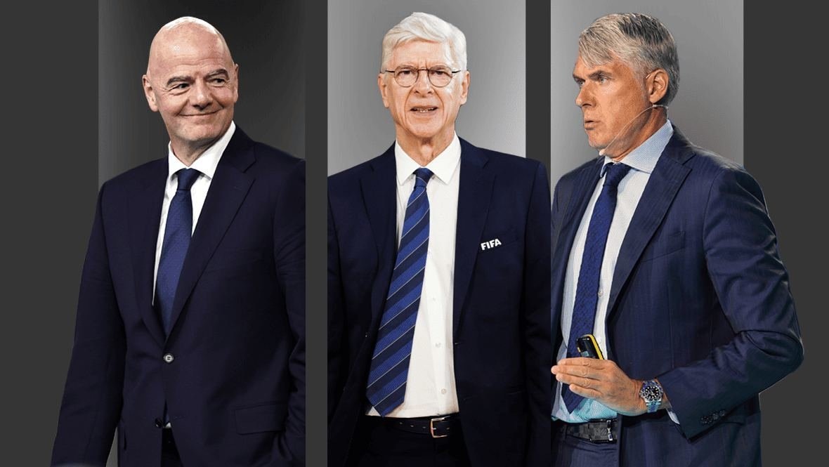    Джанни Инфантино, Арсена Венгер и Роберто Розетти.Getty Images, Global Look Press