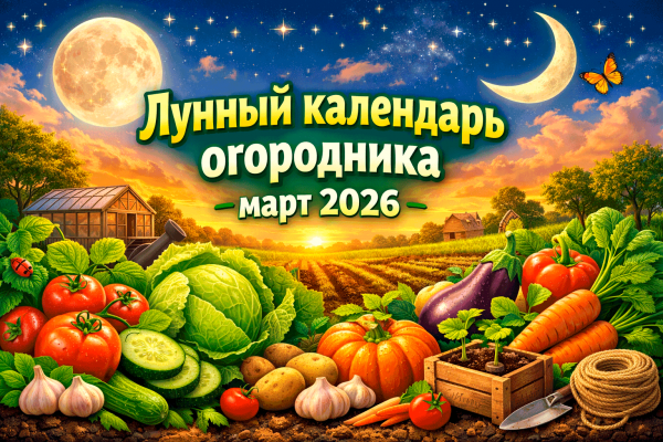 Лунный календарь на март 2026 для огородника 🌱 таблица посадок, пикировка, формирование и высадка в грунт