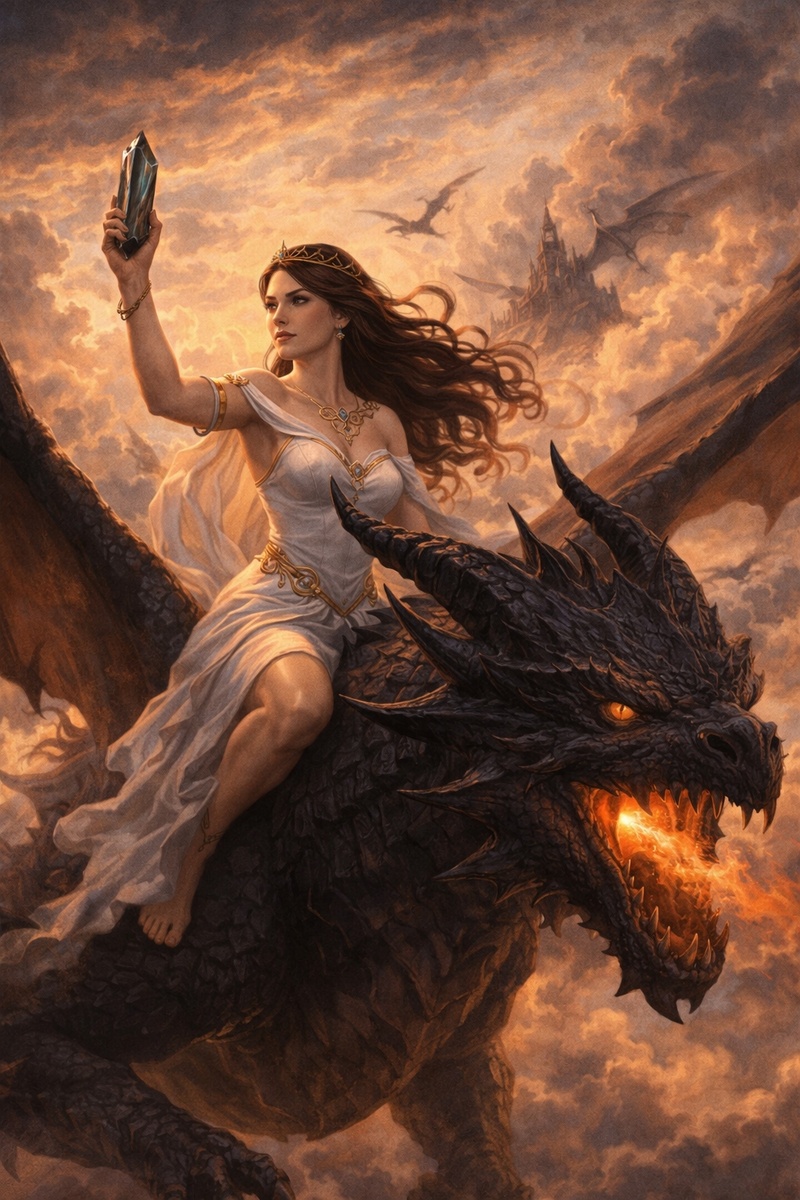 Аврора на драконе. Автор AnnaGem, нейросеть Sora