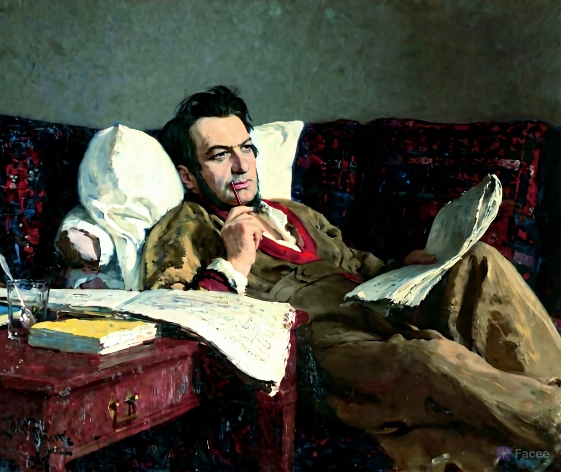 Илья Репин «М.И. Глинка в период сочинения оперы «Руслан и Людмила».Портрет стал одним из первых заказов, сделанных Павлом Третьяковым художнику. Случилось это в 1872 году, но к работе над портретом он приступил лишь в середине 1880-х