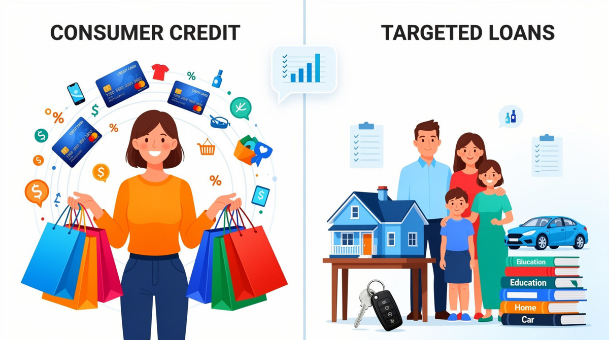    Разница между потребительским кредитом и целевым