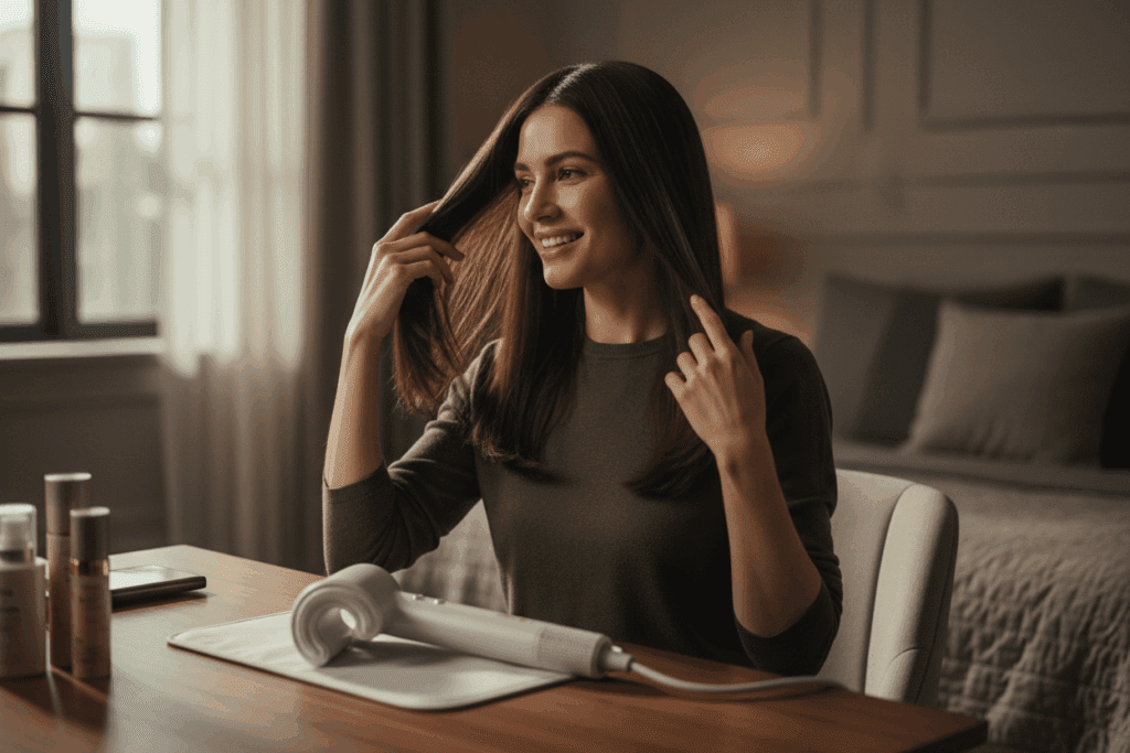    Как выпрямить волосы феном: полировка с насадкой-концентратором для блеска без утюжка TELZEN