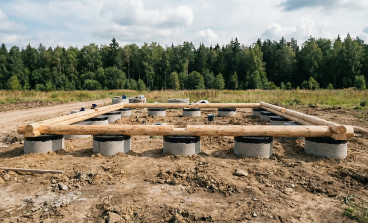 Фундамент из асбестоцементных труб в Киржаче