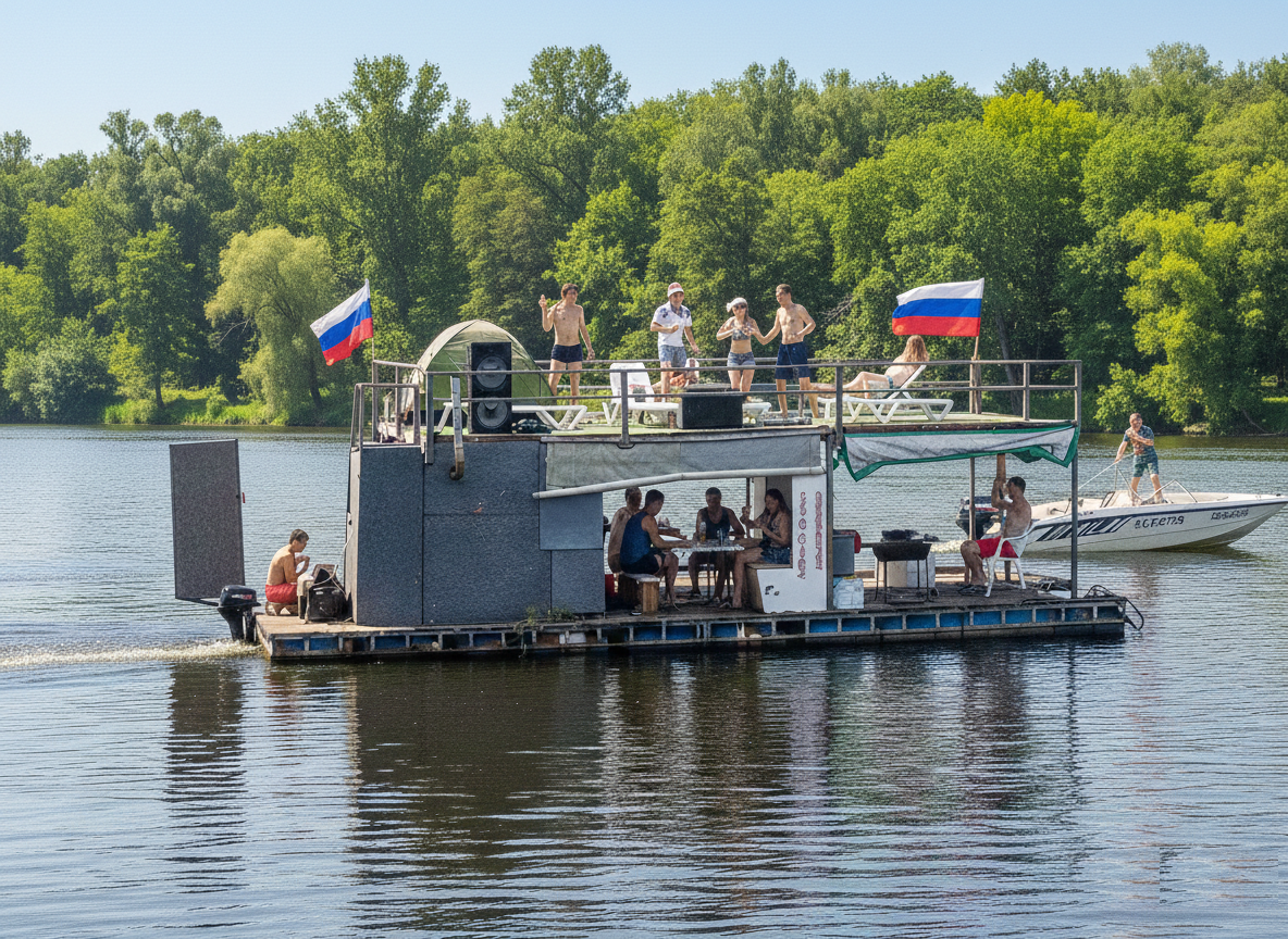 Плота с баней на Дону