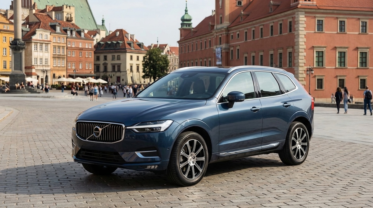 Автомобиль из проката в Варшаве на городской улице