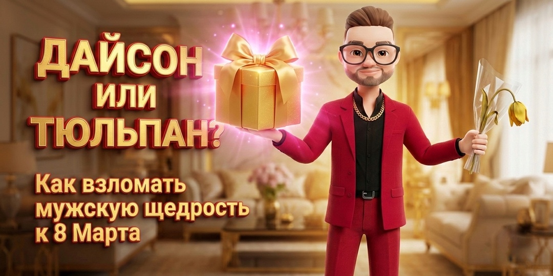Тюльпан с заправки или Дайсон? Как взломать мужскую щедрость за неделю до 8 Марта.