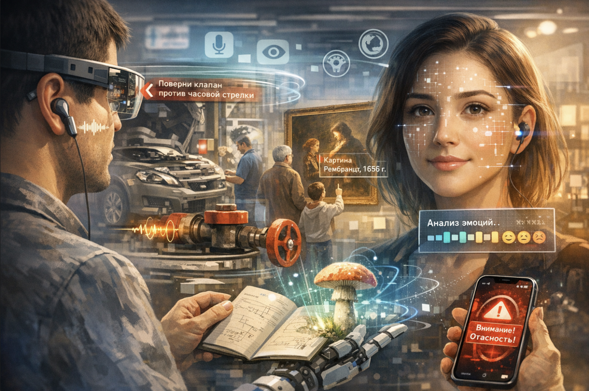 Очки и ассистенты с камерой и микрофоном