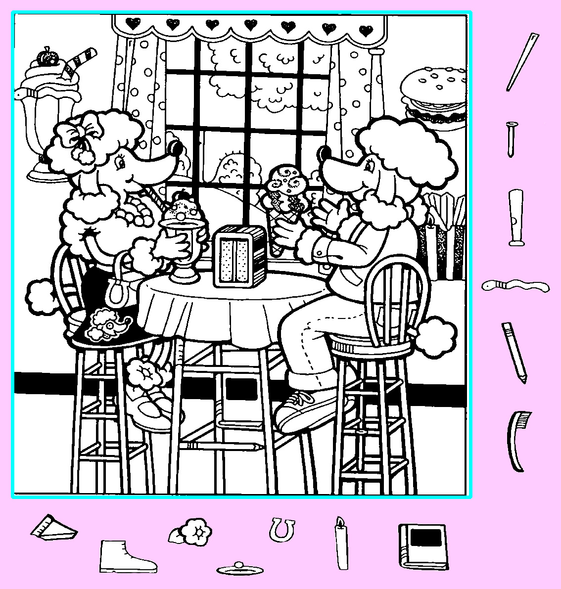 Тест на внимательность: найди иголку, биту, карандаш и другие предметы на картинке. Картинка подготовлена автором