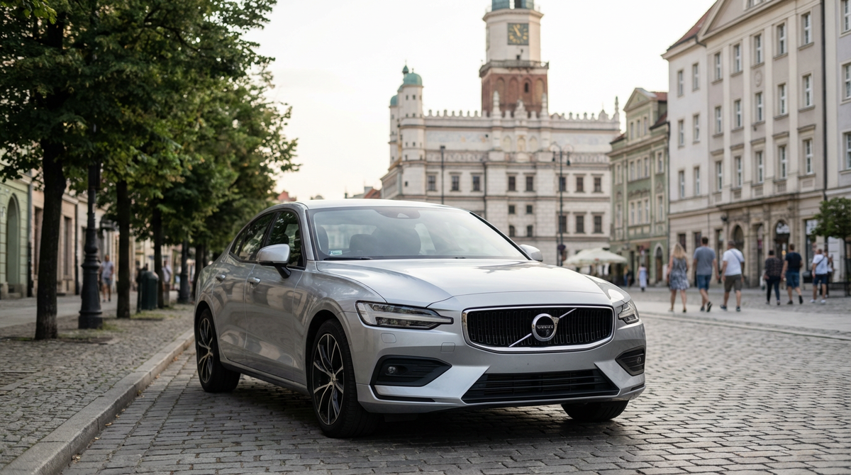 Автомобиль из проката в Познани на парковке