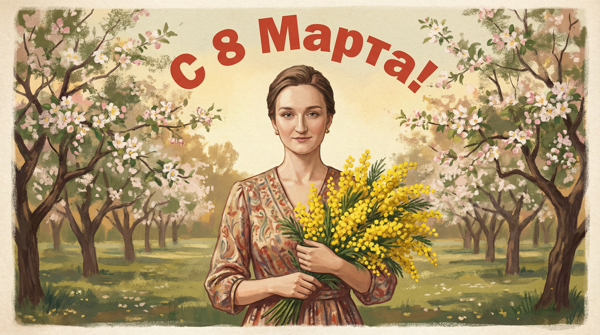 Промт для генерации такой открытки есть в статье ниже