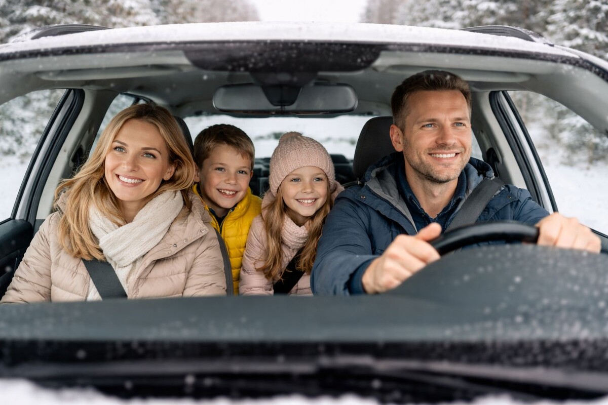 Зимнее путешествие на автомобиле