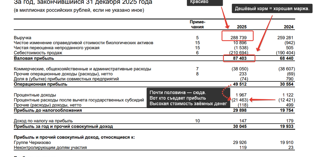 #разборМСФО | Черкизово: рекорд по выручке, сильная операционка, но проценты кусаются