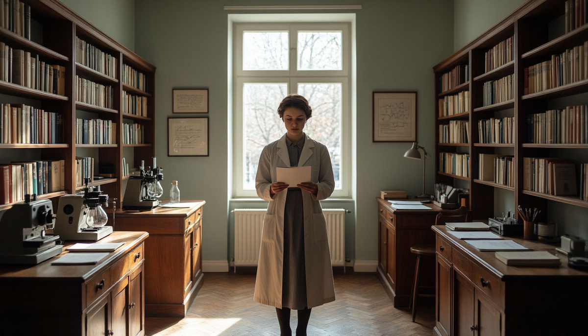 Тамара Дембо в Берлинском психологическом институте, 1920-е годы. Она первой решилась изучать гнев экспериментально, закладывая основы современной психологии фрустрации. Реконструкция Yandex