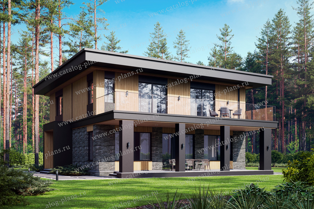 Общая площадь: 194 м²

Террасы,балконы: 73,6 м²

Габариты: 15.16x14.59 м