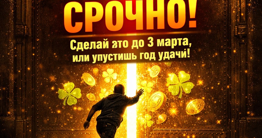 СРОЧНО! Сделай это до 3 марта, или упустишь год удачи!