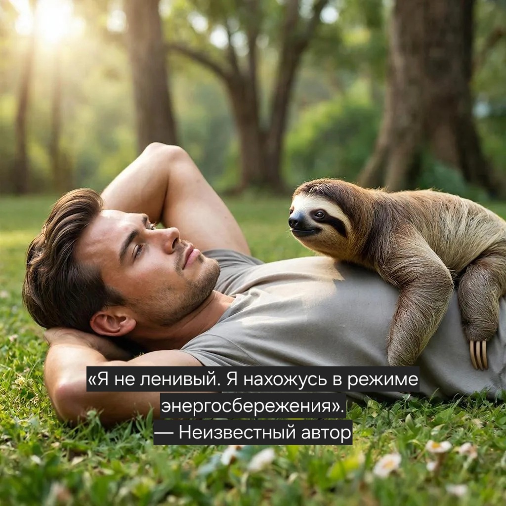 Многие считают, что лень – это плохо, но каждый хочет отдохнуть. 🫠