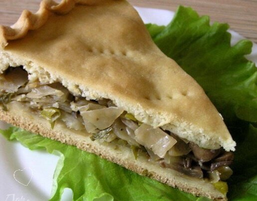 Пирог с капустой и грибами