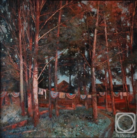 © Антон Макаров. Красный вечер. Холст, масло. 80  x 80см. 2008 г.