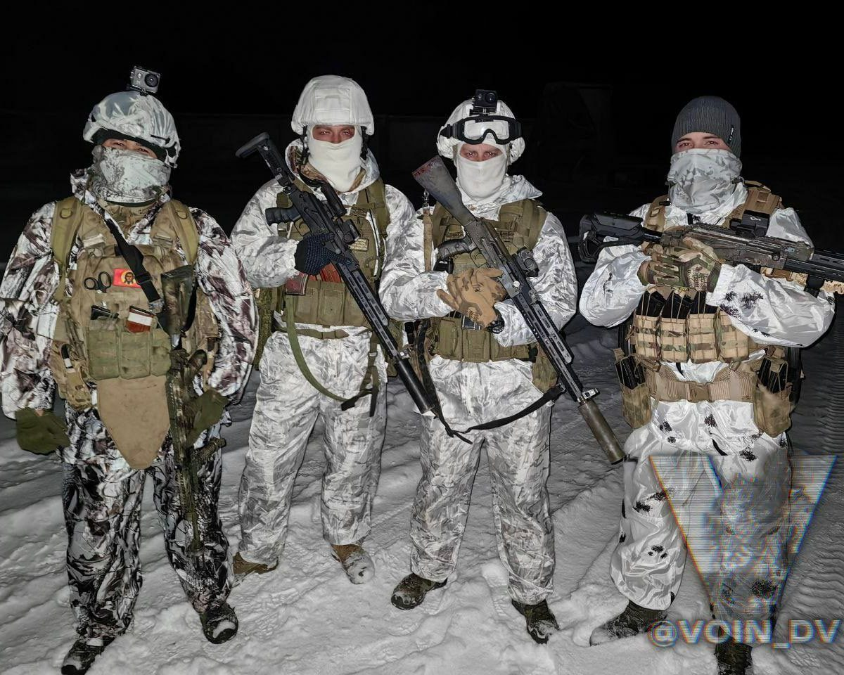 Российские военнослужащие в зоне СВО в зимнее время года