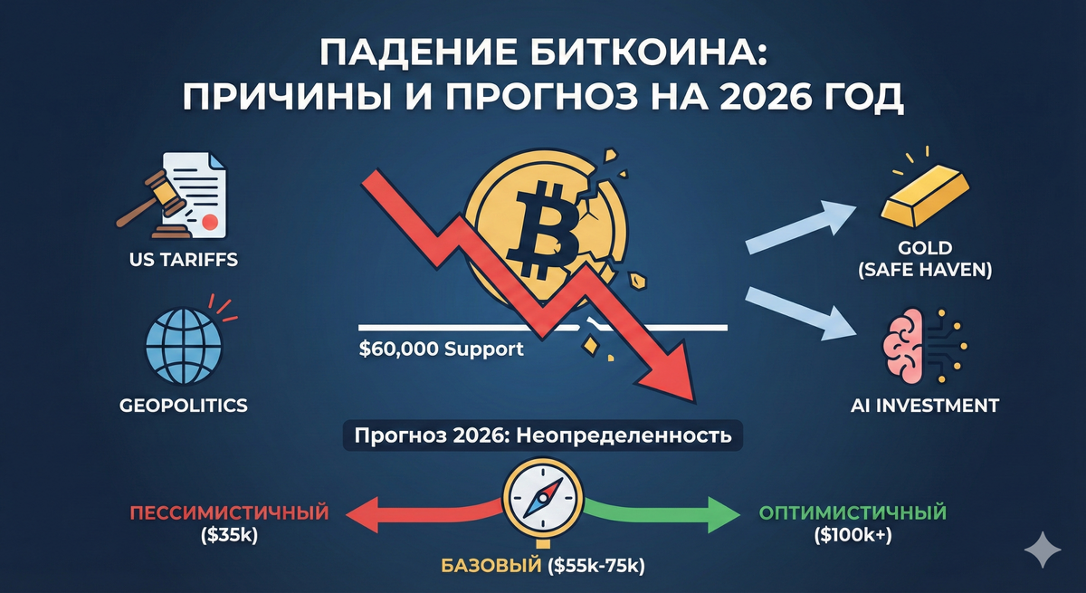 Причины падения биткоина и прогноз