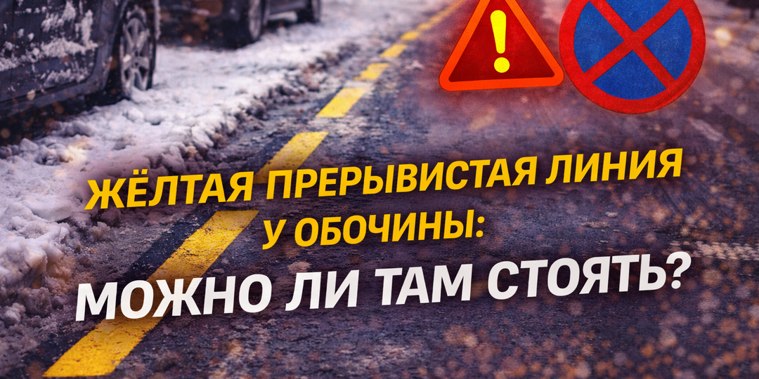 Жёлтая прерывистая линия у обочины: можно ли там стоять или лучше не рисковать?